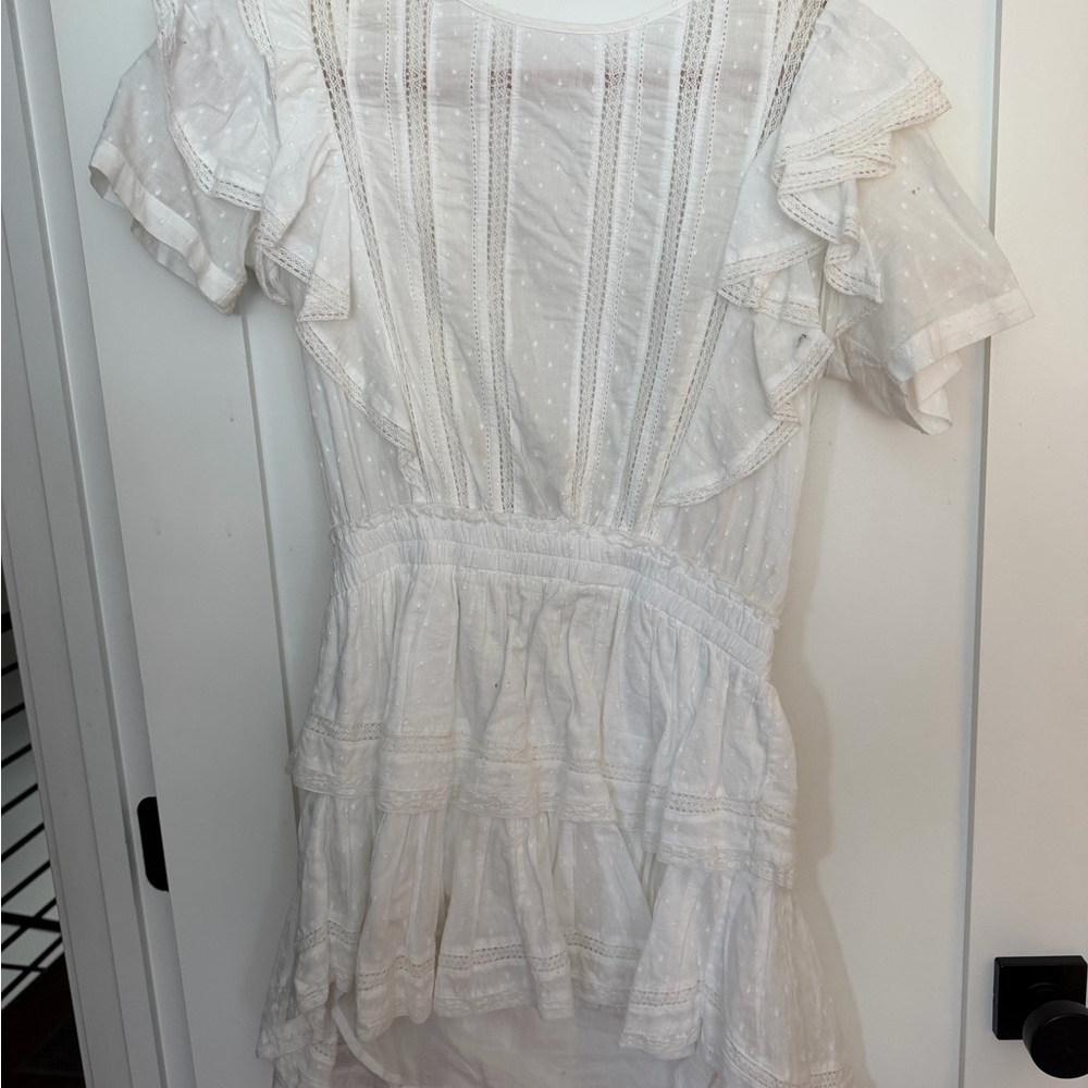 LoveShackFancy Cream Lace Detail Dress